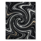 Dramatic Black Swirling Marble Rug