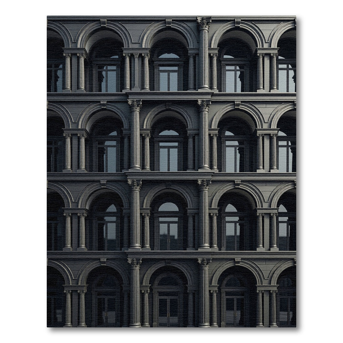 Dark Gray Arch Corinthian Column Rug