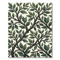 Dark Green Leafy Branch Tableau Rug