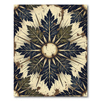 Sunburst Navy Foliage Cream Medallion Rug
