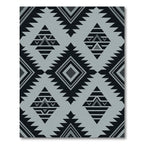 Monochromatic Gray Geometric Aztec Diamond Rug