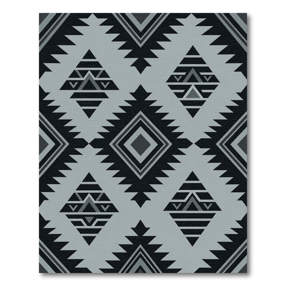Monochromatic Gray Geometric Aztec Diamond Rug