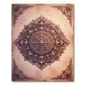 Vintage Terracotta Baroque Ornate Medallion Rug