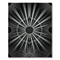 Monochromatic Sunburst Art Deco Geometric Rug