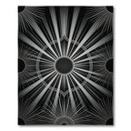 Monochromatic Sunburst Art Deco Geometric Rug