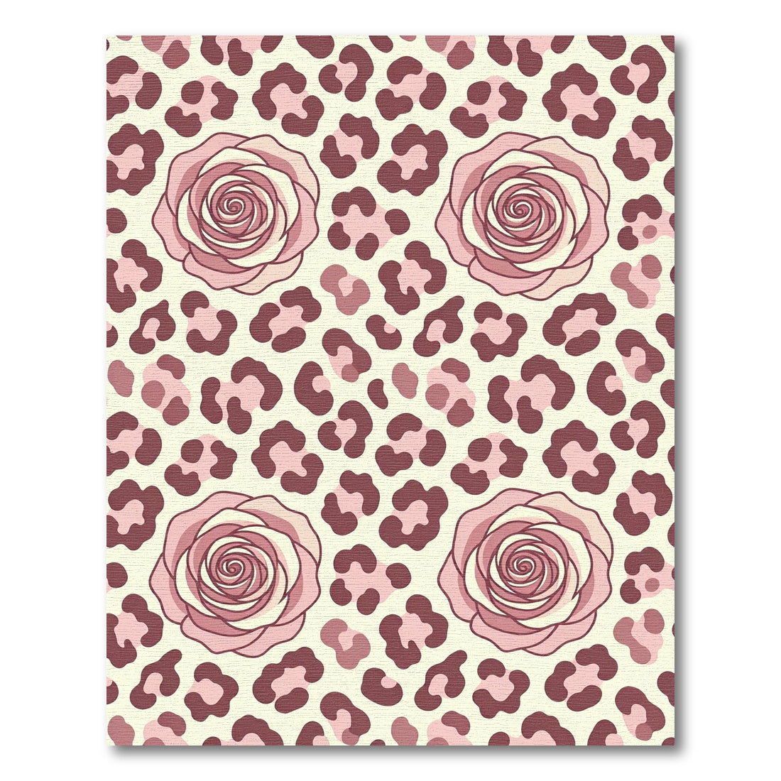 Blush Pink Rose Leopard Animal Spot Rug