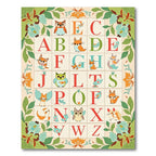 Woodland Alphabet Fox Owl Critter Border Rug