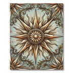 Golden Sunburst Baroque Scroll Rug