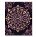 Ornate Purple Gold Medallion Rug