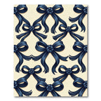Navy Blue Elegant Ribbon Bows Rug