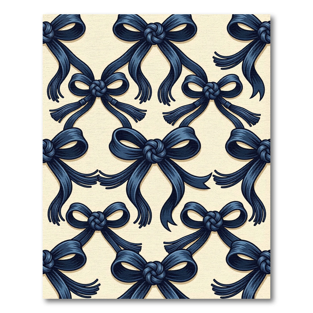 Navy Blue Elegant Ribbon Bows Rug