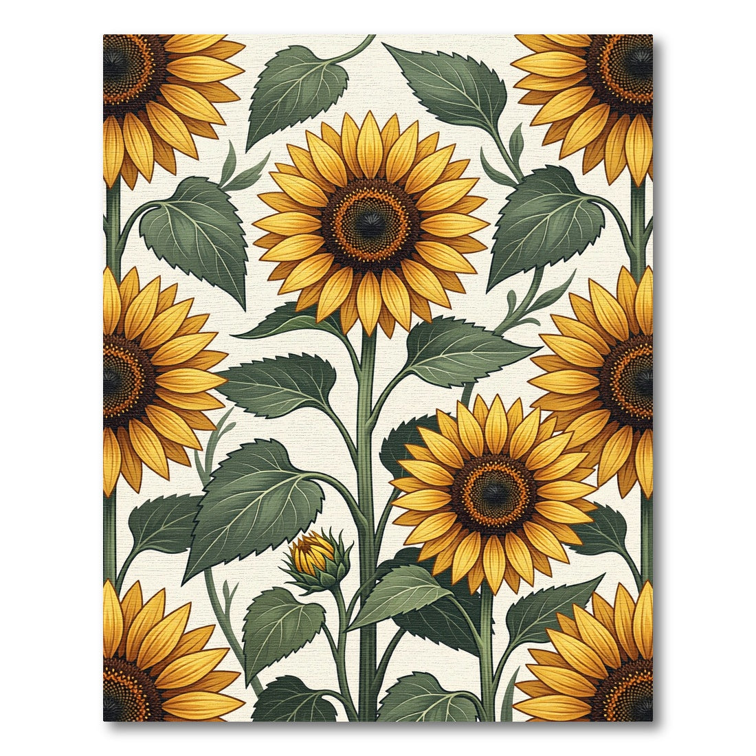 Sunny Yellow Sunflower Floral Botanical Rug