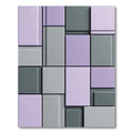 Geometric Lavender Gray Blocks Rug