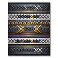 Metallic Laced Black and Gold Grid Rug