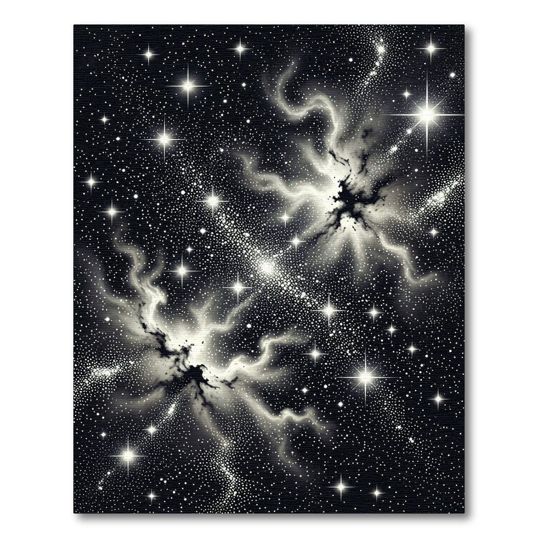 Monochromatic Nebula Starry Night Celestial Field Rug