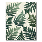 Lush Green Tropical Fern Botanical Rug