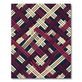 Deep Navy Crimson Woven Lattice Rug