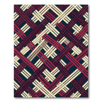 Deep Navy Crimson Woven Lattice Rug