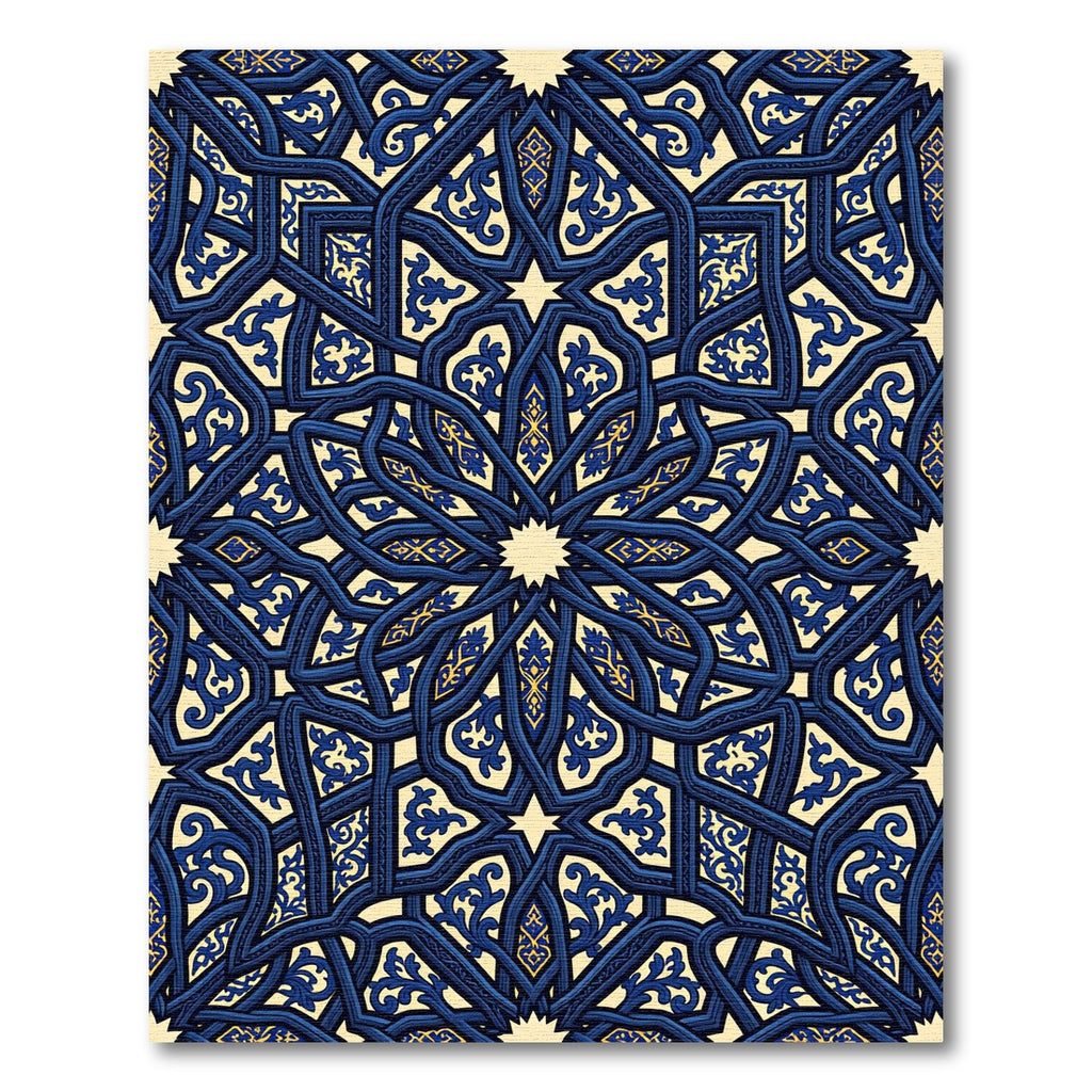 Deep Blue Eastern Star Mandalas Rug
