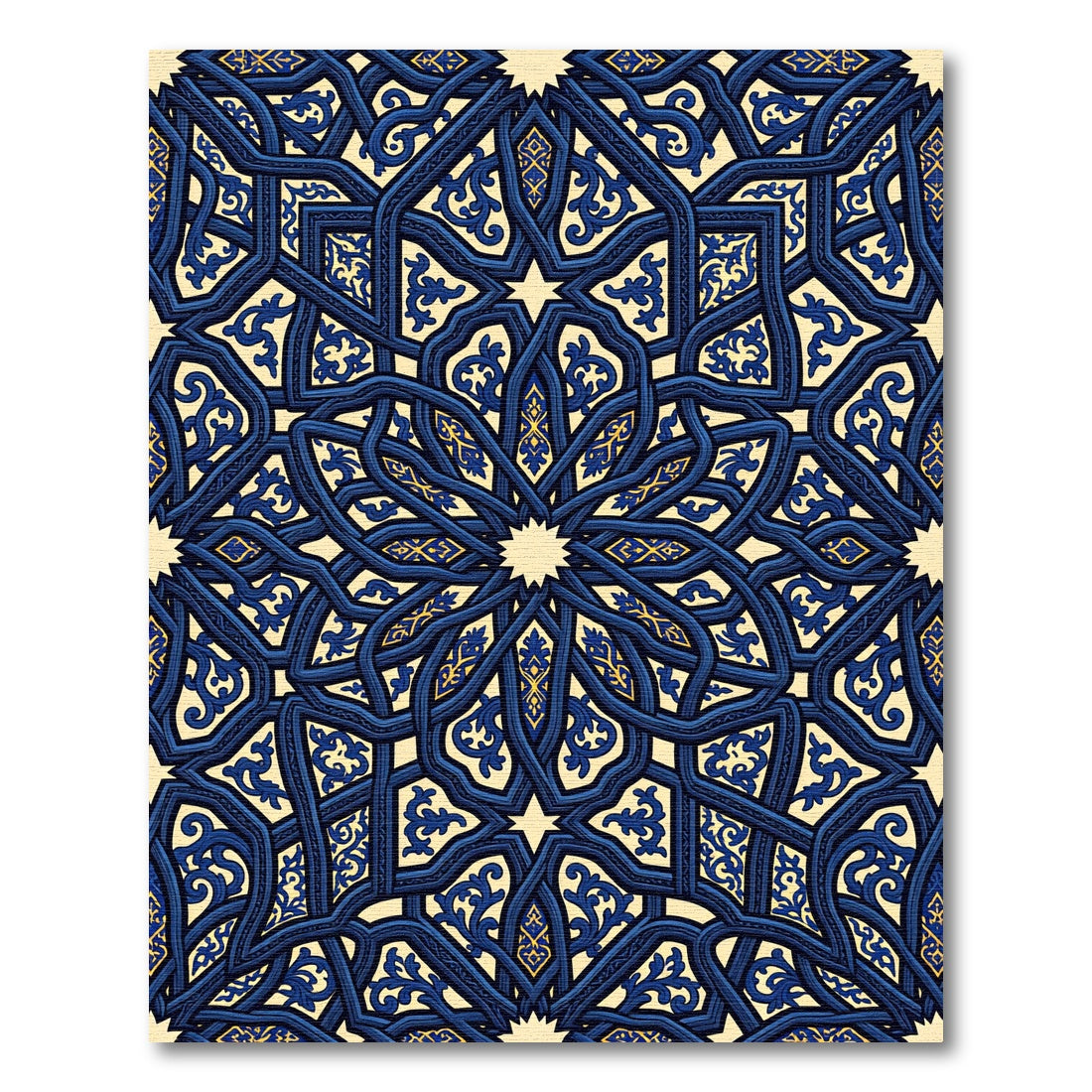 Deep Blue Eastern Star Mandalas Rug