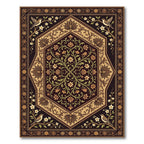 Elegant Floral Avian Hexagon Medallion Rug