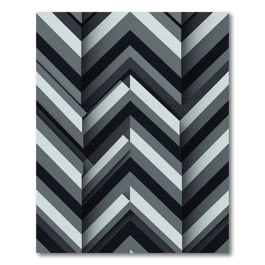Monochrome Chevron Layered Geometric Rug