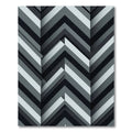 Monochrome Chevron Layered Geometric Rug
