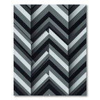 Monochrome Chevron Layered Geometric Rug
