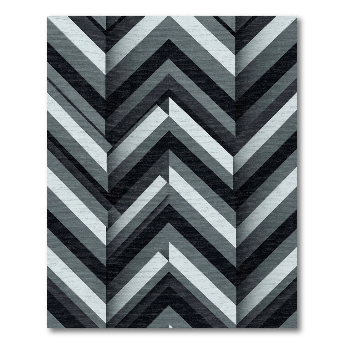 Monochrome Chevron Layered Geometric Rug