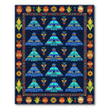 Aztec Temple Folk Art Blue Tapestry Rug