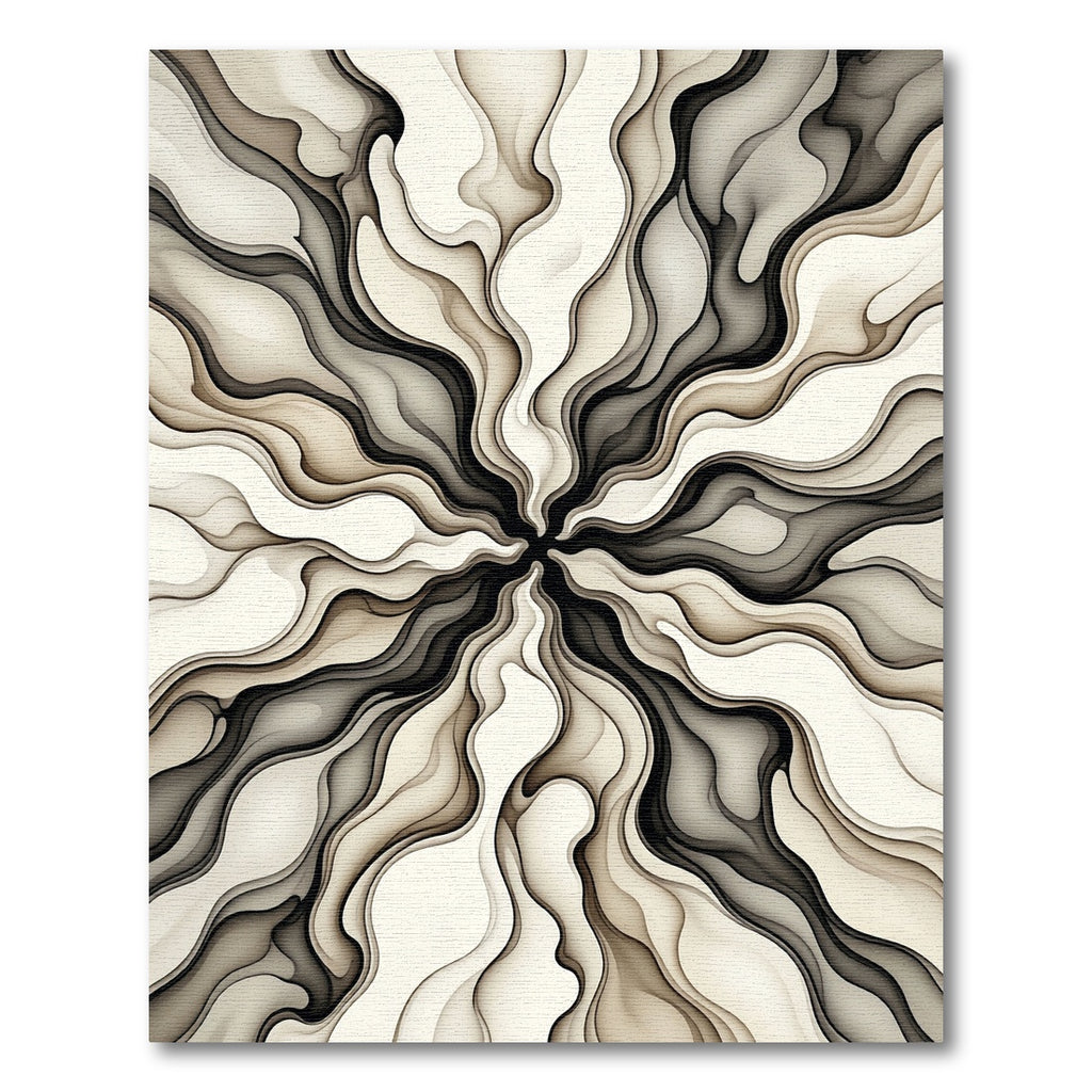 Monochromatic Flowing Abstract Radiating Rug