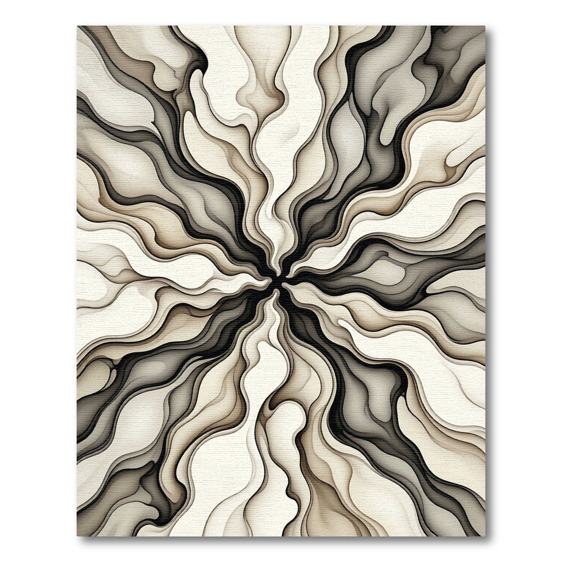 Monochromatic Flowing Abstract Radiating Rug