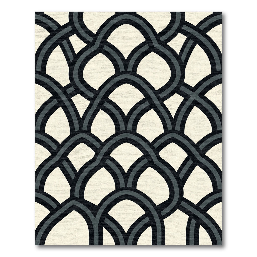 Sophisticated Charcoal Arch Geometric Rug