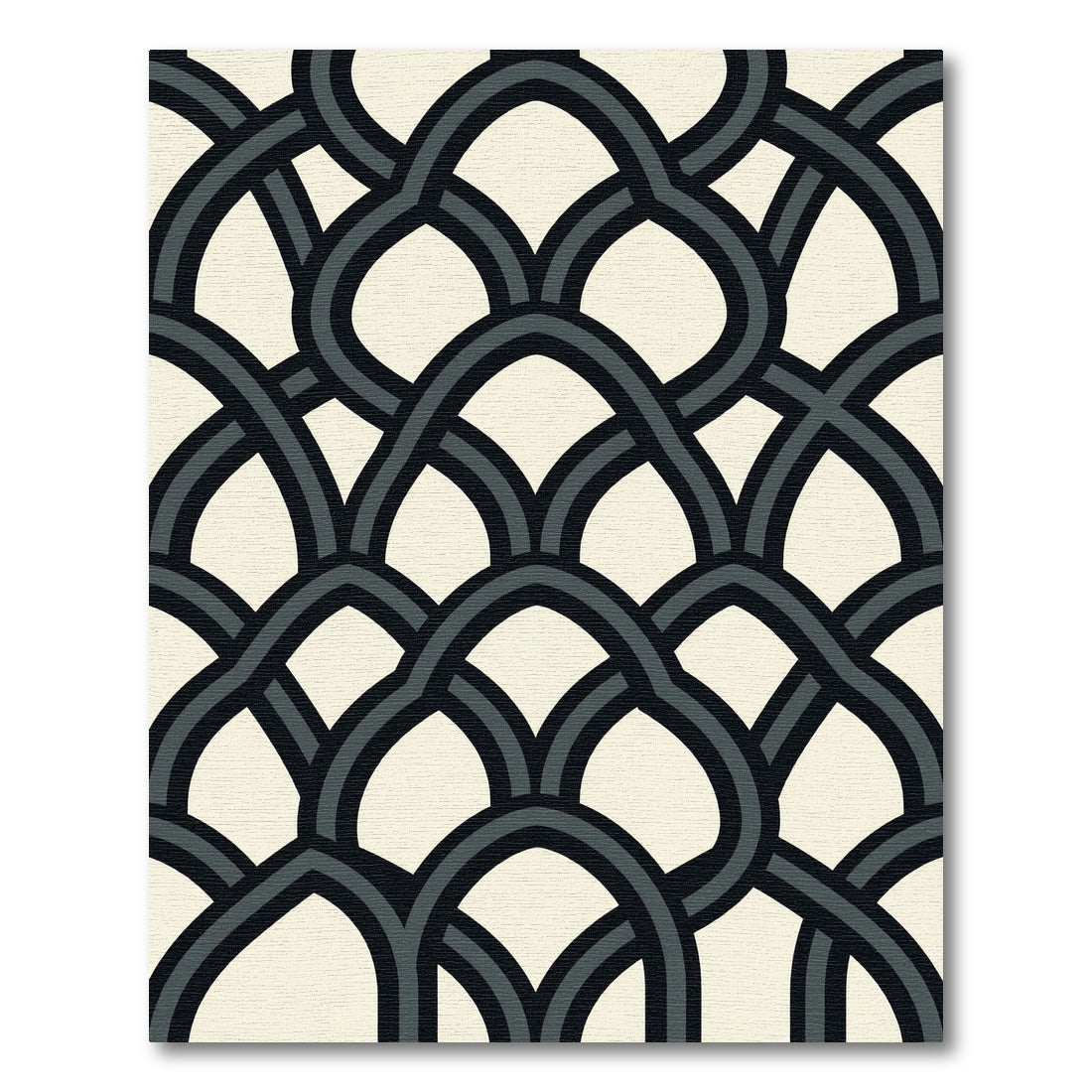 Sophisticated Charcoal Arch Geometric Rug