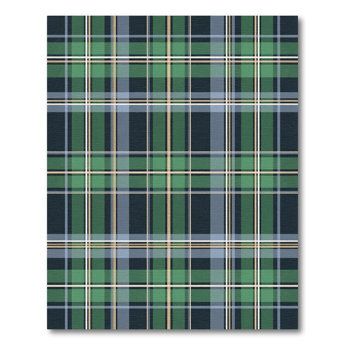 Dark Green Blue Plaid Lines Rug