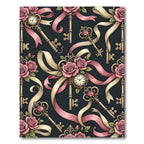 Romantic Vintage Pink Rose Clock Key Rug
