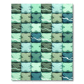 Sage and Teal Abstract Geometric Tiles Rug