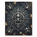 Gothic Silver Spider Web Medallion Rug