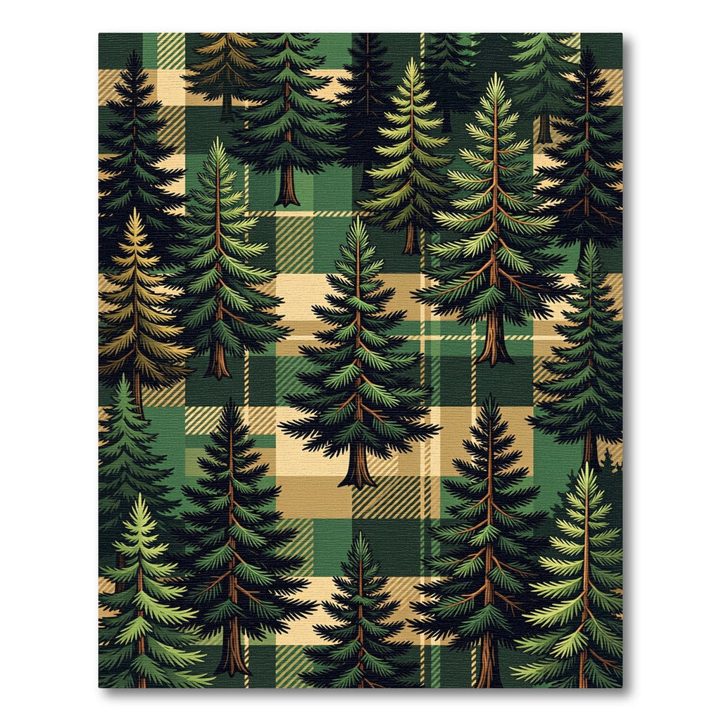 Forest Pine Plaid Evergreen Checkered Rug