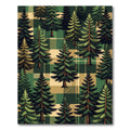 Forest Pine Plaid Evergreen Checkered Rug