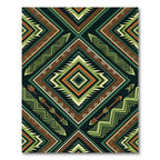 Green Orange Tribal Arrow Geometric Rug
