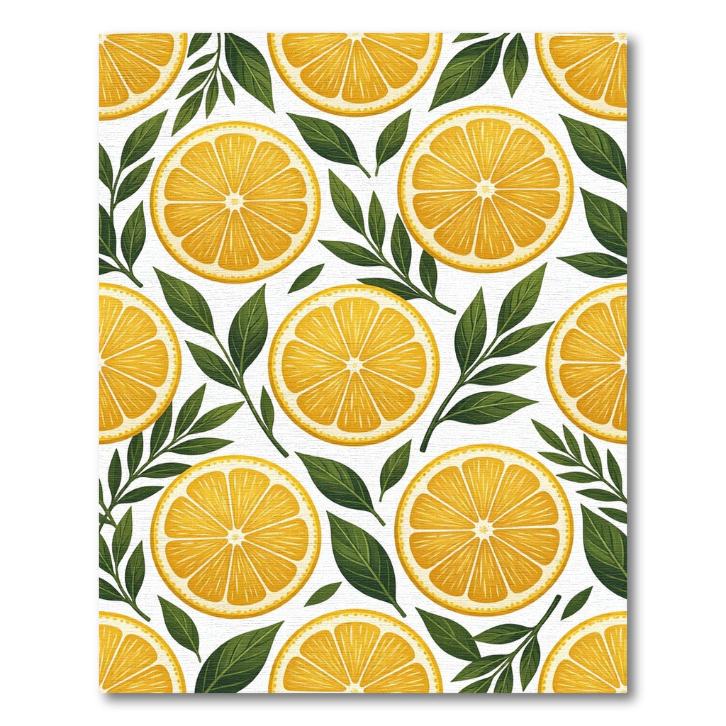 Vibrant Citrus Fruit and Leaf Orchard Rug