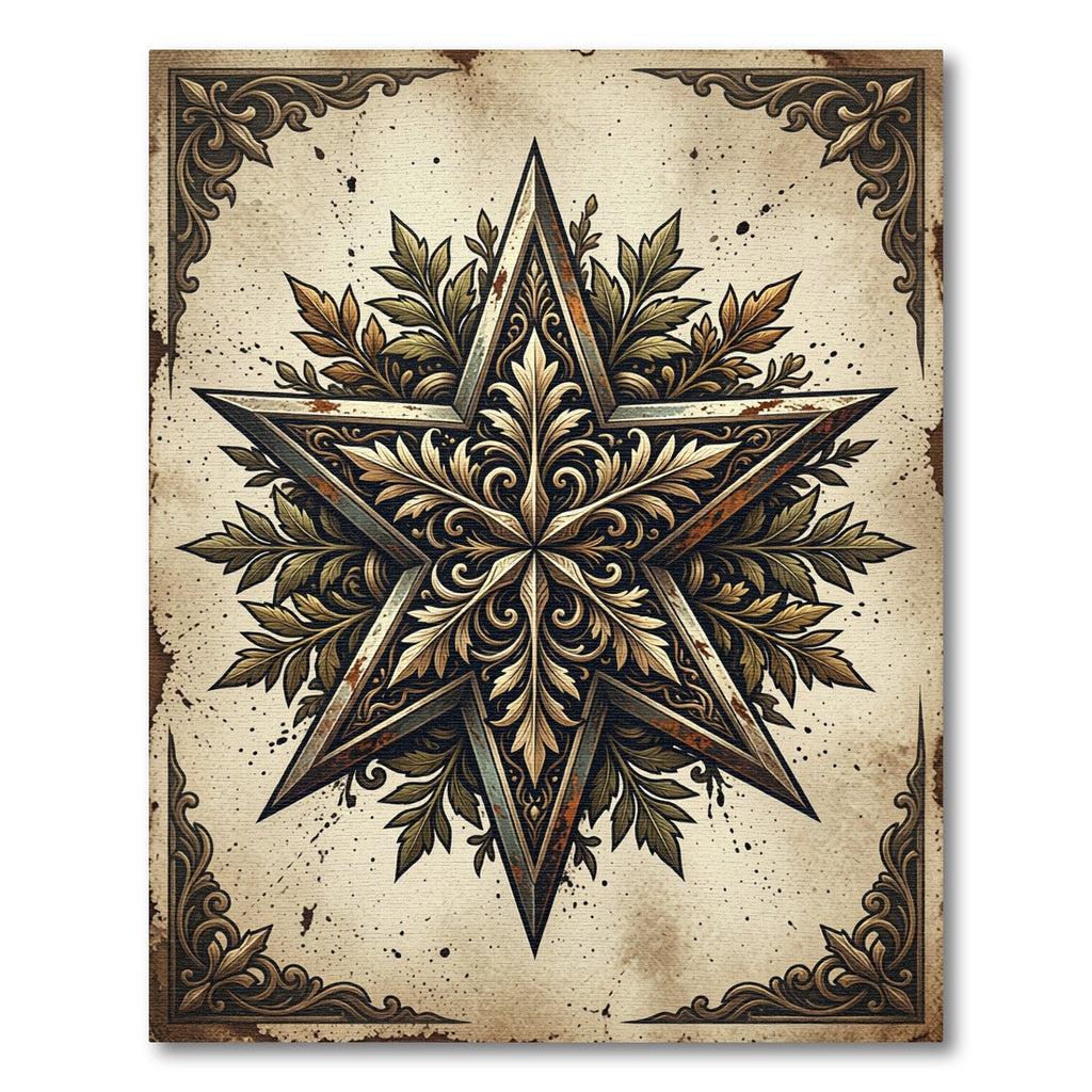 Vintage Ornate Bronze Star Filigree Rug