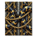 Golden Chain Entwined Black Serpent Rug
