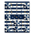 Whimsical Navy Striped Puppy Umbrella Rug