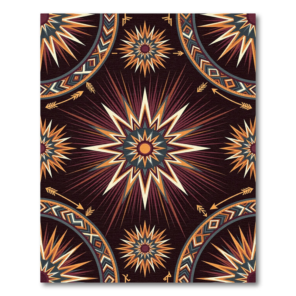 Celestial Starburst Geometric Earth Tone Rug