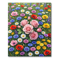 Pink Roses Blue Cornflower Field Blooms Rug