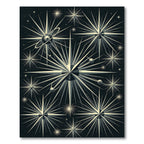 Radiant Stellar Burst Black Composition Rug