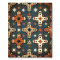 Southwestern Cross Stars Pattern Rug