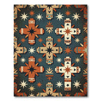 Southwestern Cross Stars Pattern Rug